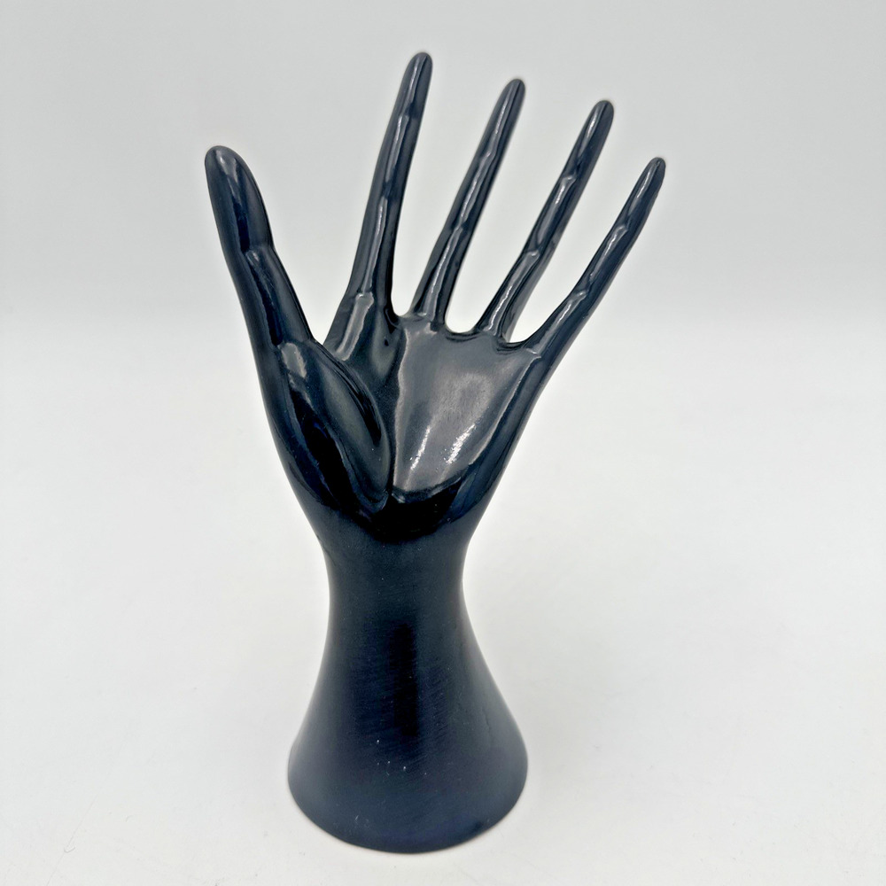 Black Glossy Resin Hand Ring Holder